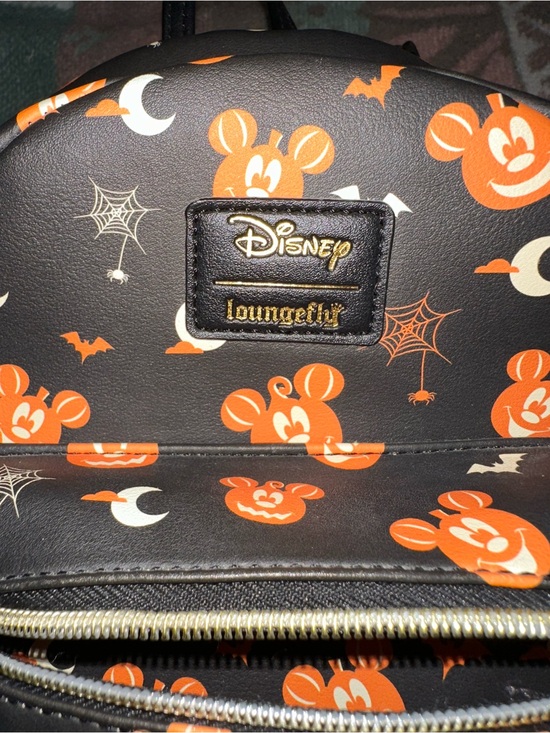 Loungefly Black & Orange Mickey Pumpkin Mini Backpack main image 4